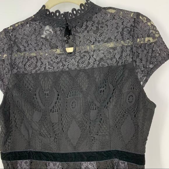 Foxiedox Maisie Black Lace High Neck Dress Size 6 NWT Knee Length Wedding Formal - Picture 5 of 11